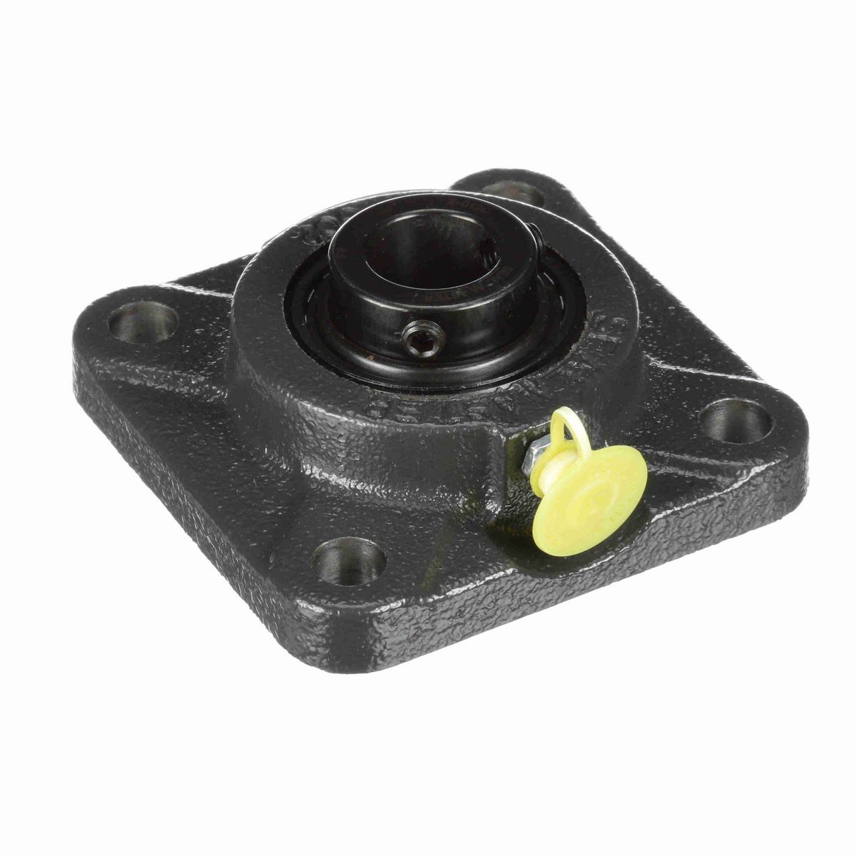 Sealmaster Mounted Cast Iron Four Bolt Flange Ball Bearing - 52100 Bearing Steel, Black Oxided - Setscrew Lock - SF-12C
