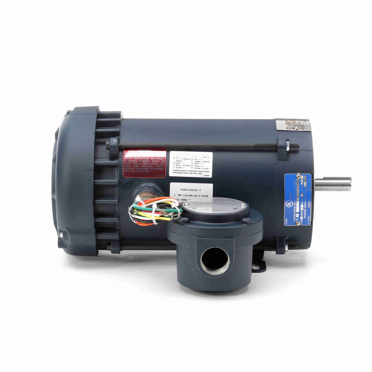 LEESON Explosion Proof Motor, 1 HP, 1 Ph, 60 Hz, 115/208-230 V, 1800 RPM, 56C Frame, EPFC - 116614.00