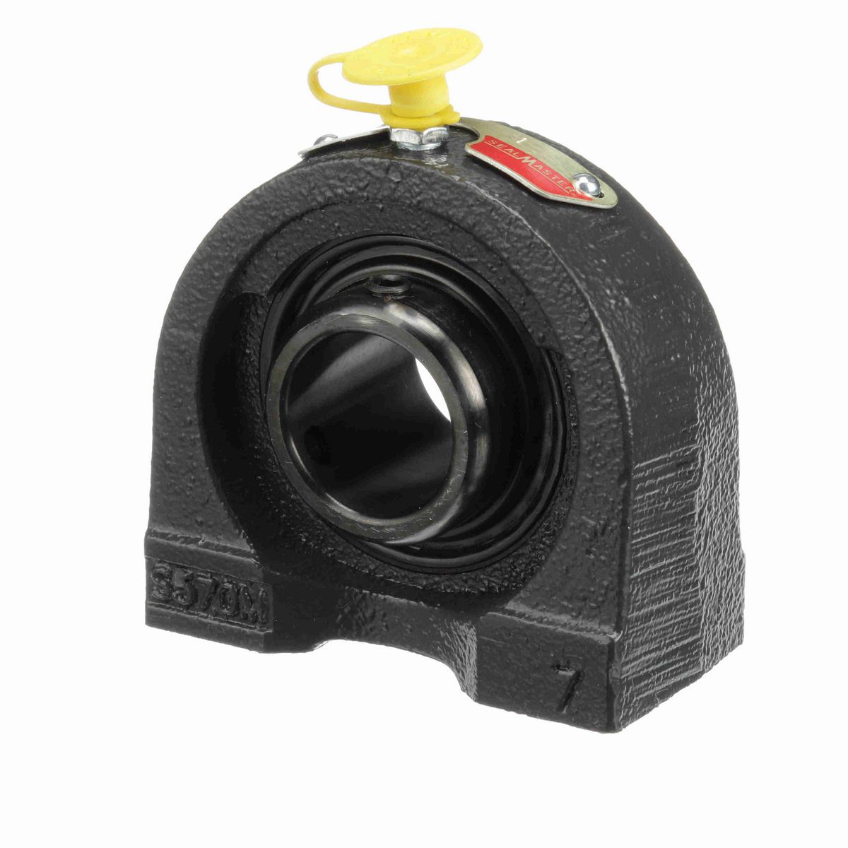 Sealmaster Mounted Cast Iron Tapped Base Pillow Block Ball Bearing - 52100 Bearing Steel, Black Oxided - Setscrew Lock - TB-16C