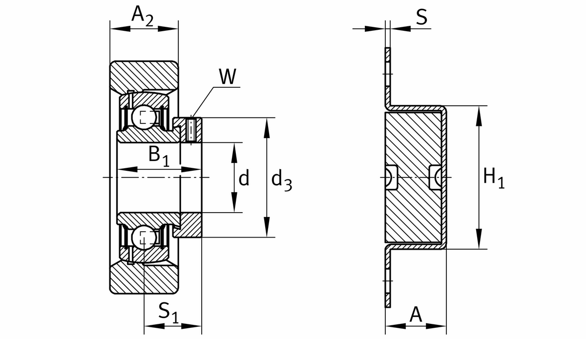 Корпусной узел с закрепляемым подшипником PHUSE35-XL