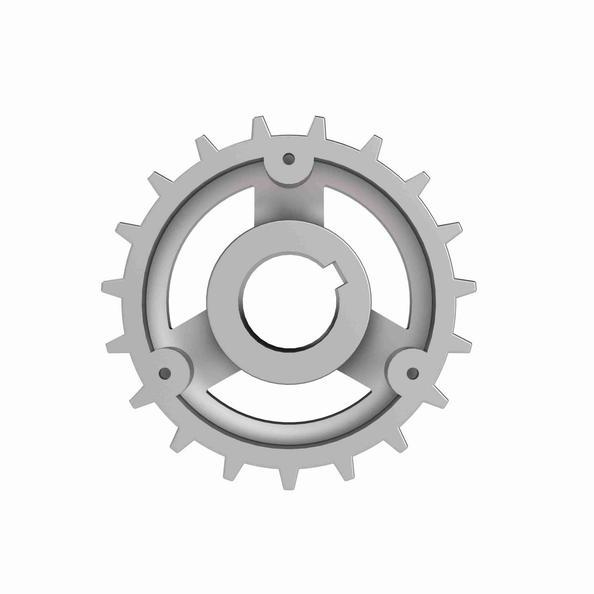 Rexnord 820 Series Solid One Piece Cast Iron Sprocket with 19 Teeth and a 1in Round Shaft-Ready Bore with Keyway & Setscrew - 401-154-5