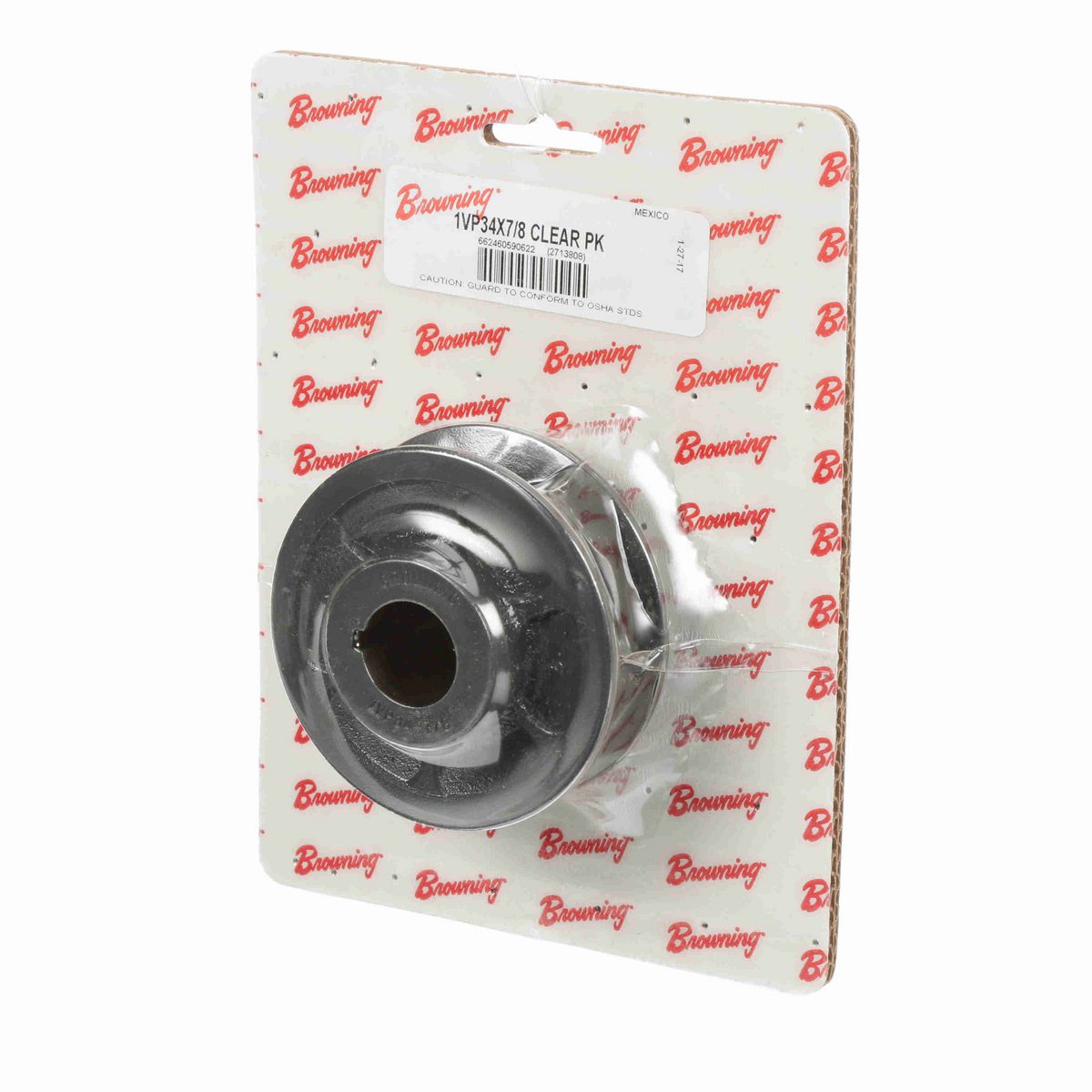 Browning 1 Groove Cast Iron Finish Bore FHP Variable Pitch Sheave Clear Pack - 1VP34X7/8 CLEAR PK