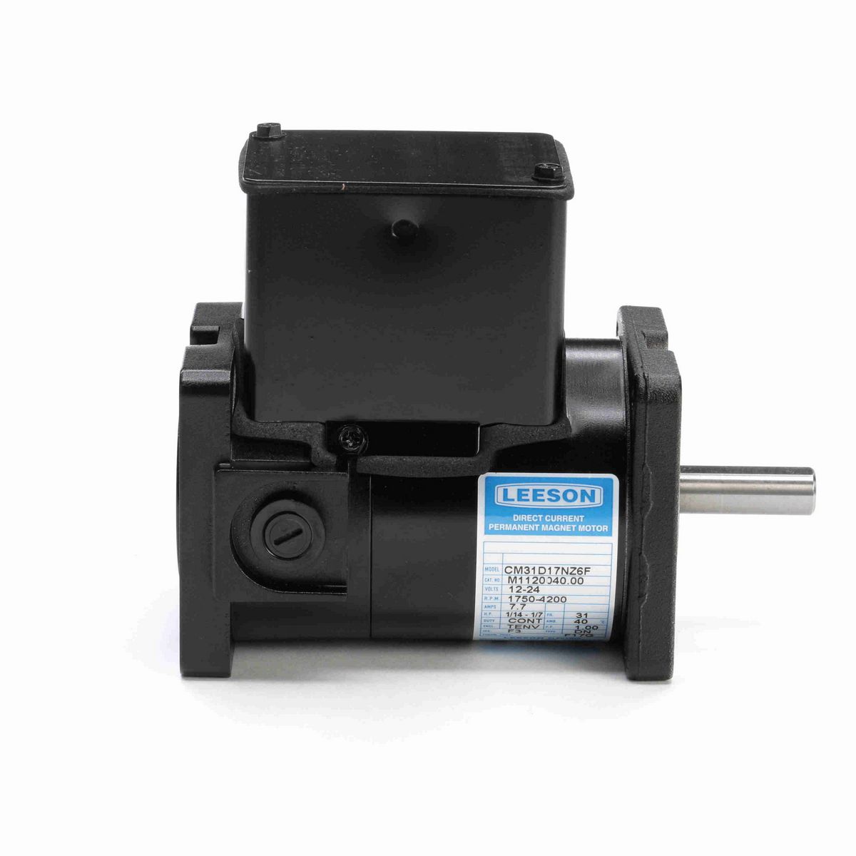 LEESON Sub-Fractional Motor, 0.07-0.14 HP, 12-24 V, 1750-4200 RPM, 31 Frame, TENV - M1120040.00