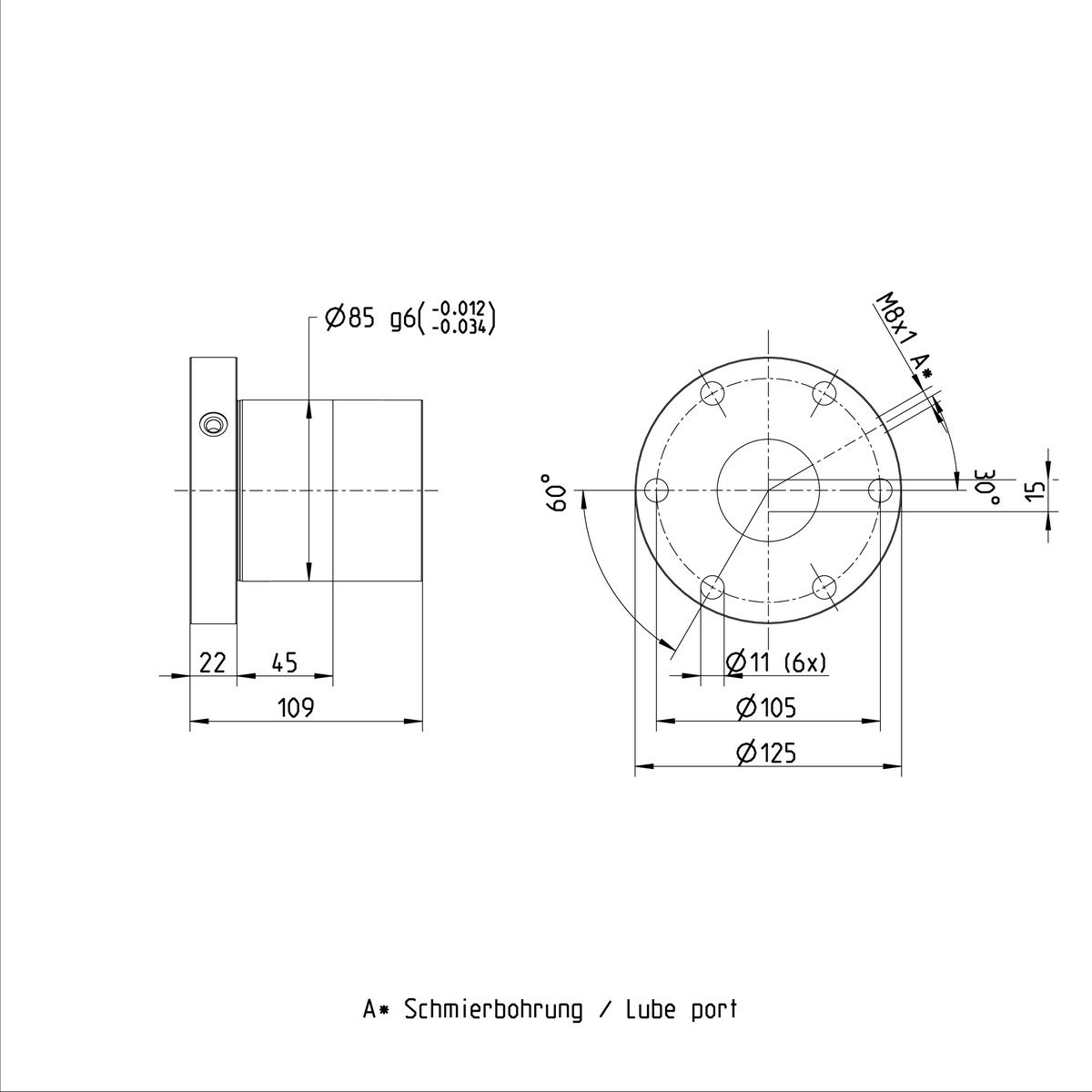 Одинарная гайка с фланцем Bosch Rexroth FEM-E-S 50X40RX6,5-2 [R151259013]