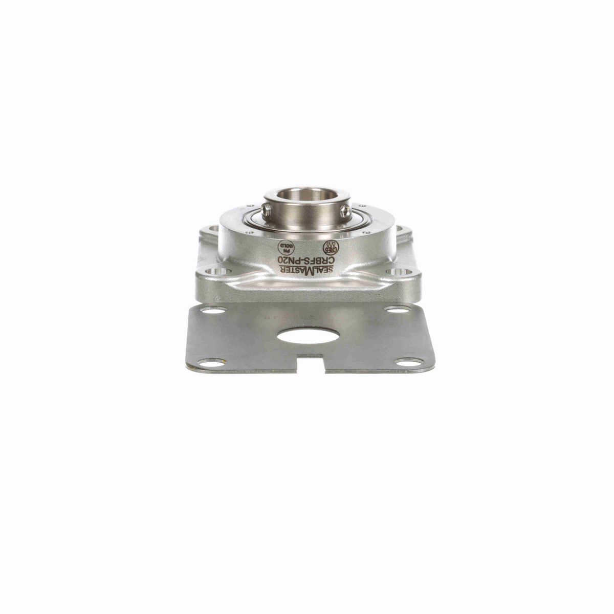 Sealmaster Mounted Stainless Steel Four Bolt Flange Ball Bearing - 52100 Bearing Steel, Phosphorus Nickel Coated - Setscrew Lock - Corrosion Resistant - CRBFS-PN20