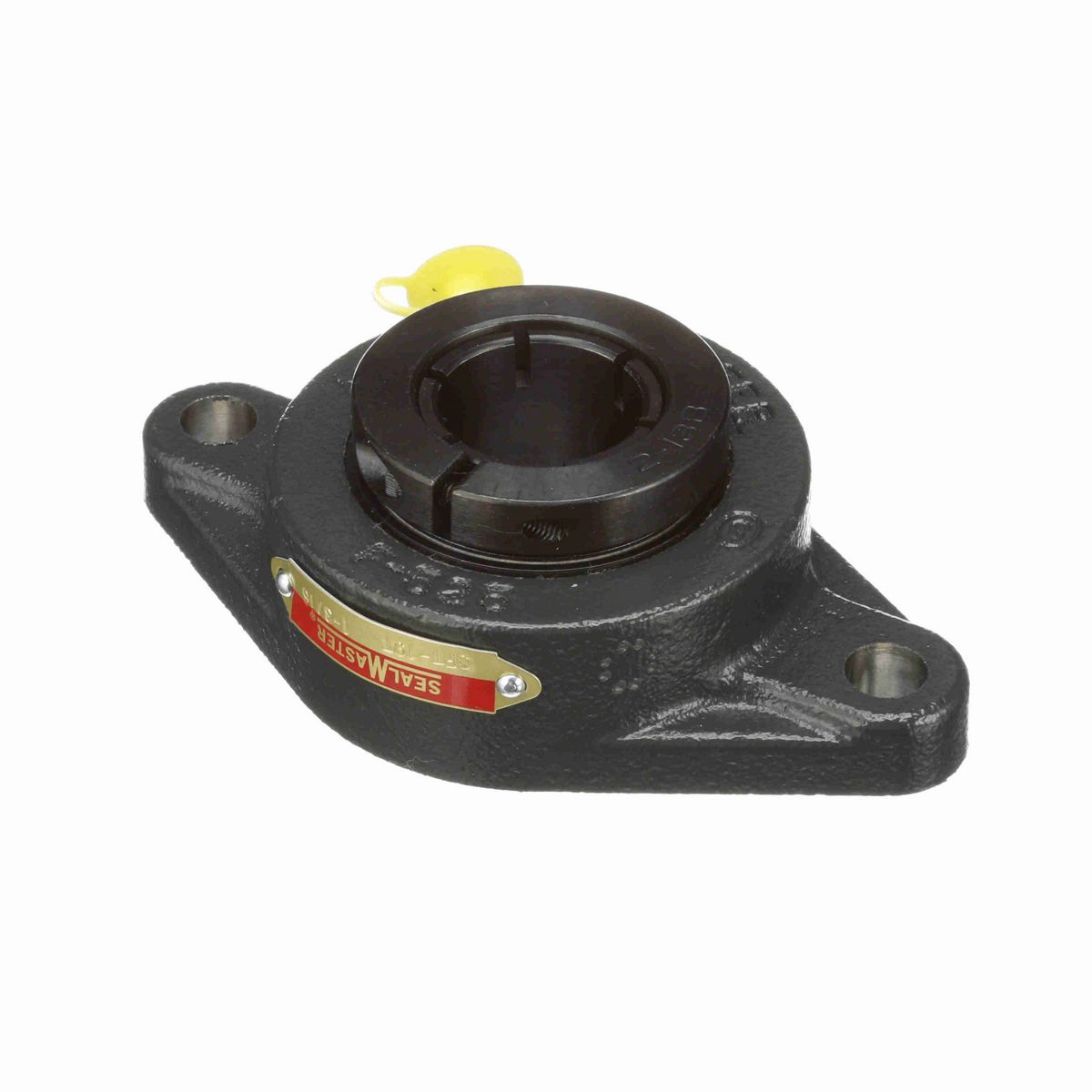 Sealmaster Mounted Cast Iron Two Bolt Flange Ball Bearing - 52100 Bearing Steel, Black Oxided - Concentric Lock - SFT-19T