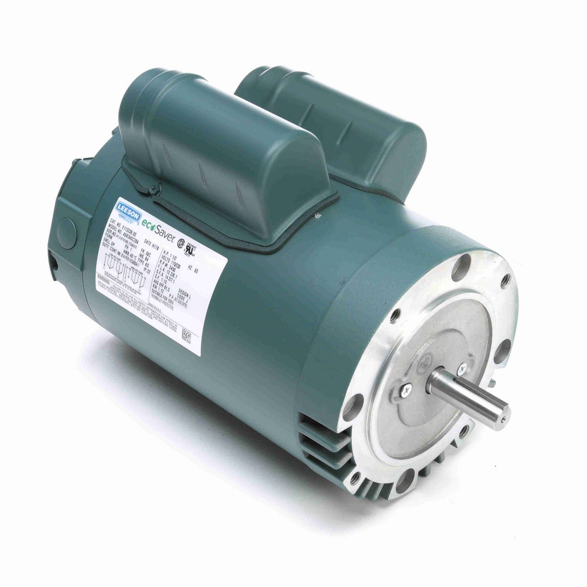 LEESON ecoSaver™ General Purpose Motor, 1.50 HP, 1 Ph, 60 Hz, 115/230 V, 3600 RPM, 56C Frame, DP - E113336.00
