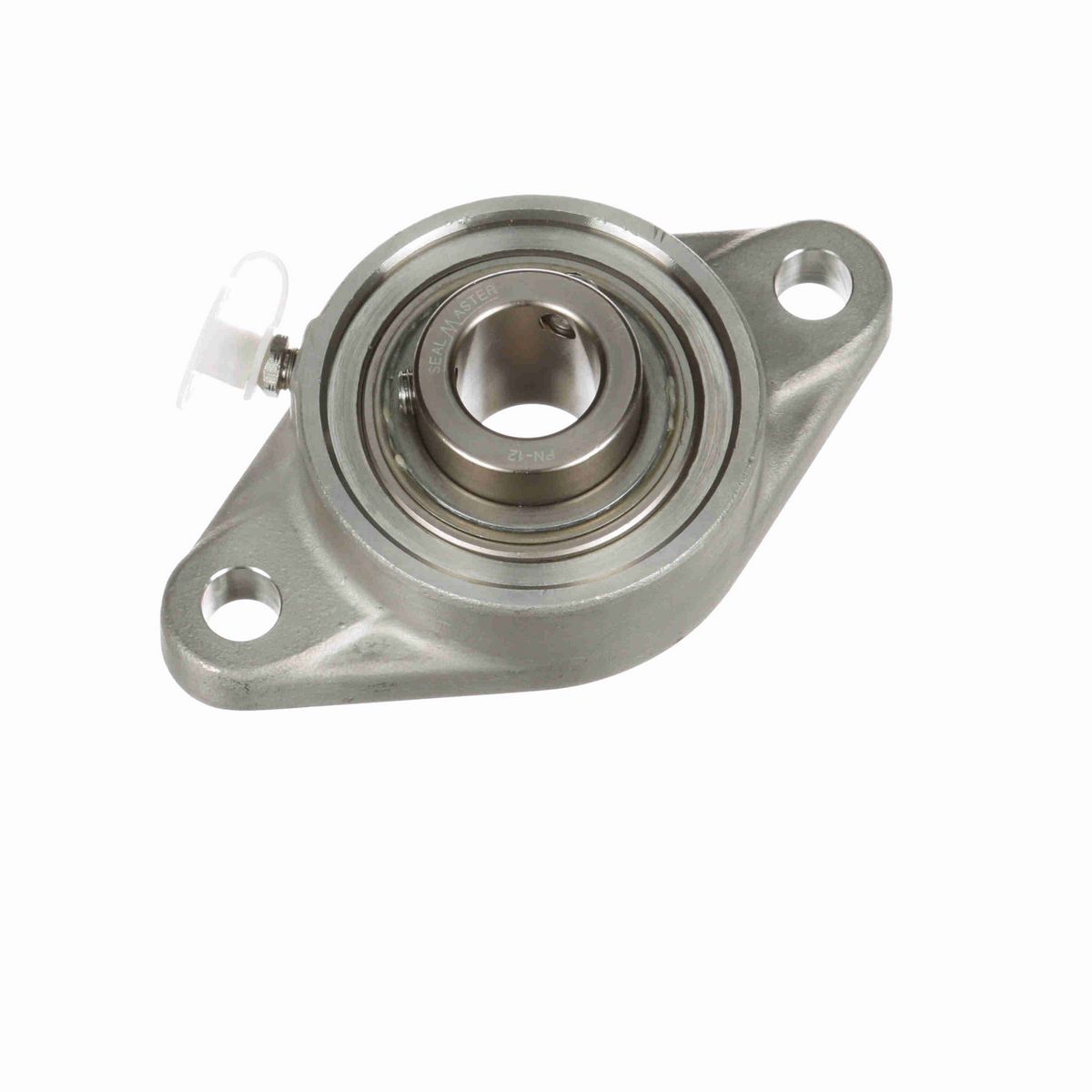 Sealmaster Mounted Stainless Steel Two Bolt Flange Ball Bearing - 52100 Bearing Steel, Phosphorus Nickel Coated - Setscrew Lock - Corrosion Resistant - CRFTS-PN12