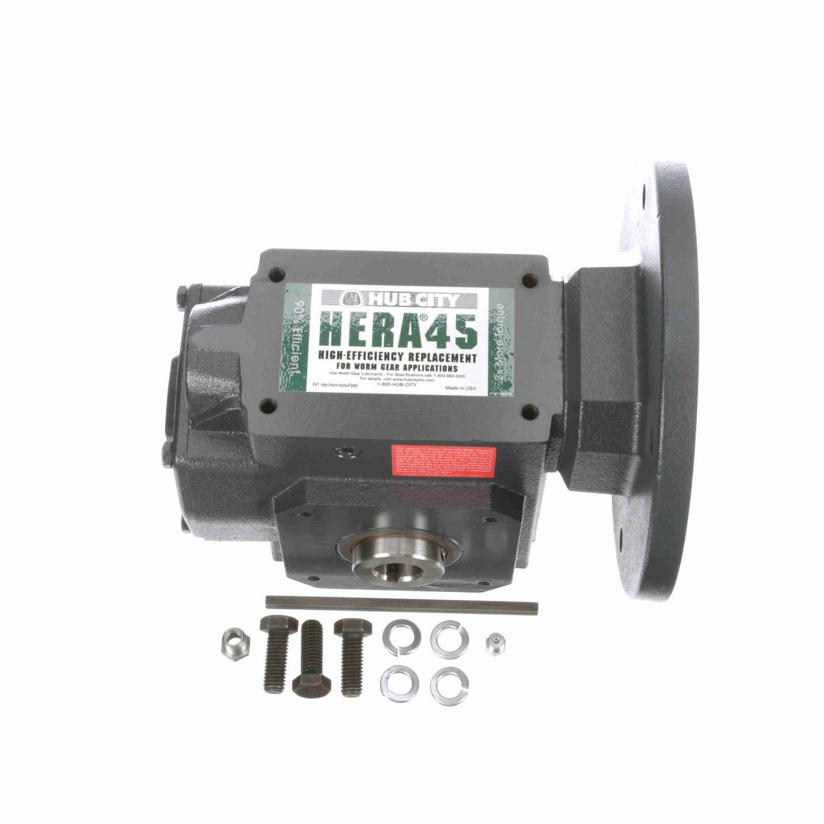 Hub City HERA Gear Reducer HERA Cast Iron Helical-Hypoid Reducer - HERA45ES 7.80 182TC 1.000