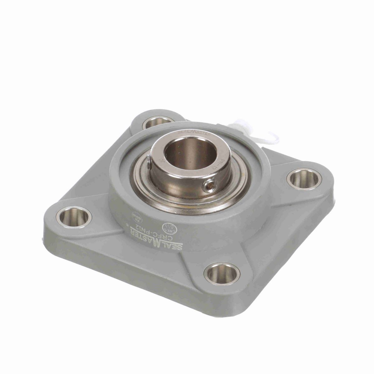 Sealmaster Mounted Composite Four Bolt Flange Ball Bearing - 52100 Bearing Steel, Phosphorus Nickel Coated - Setscrew Lock - Corrosion Resistant - CRFC-PN12