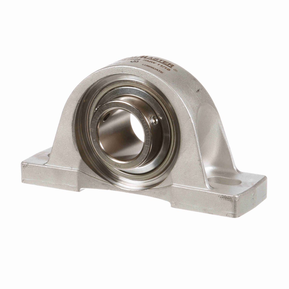 Sealmaster Mounted Stainless Steel Two Bolt Pillow Block Ball Bearing - 52100 Bearing Steel, Phosphorus Nickel Coated - Setscrew Lock - Corrosion Resistant - Reduced Maintenance - Lubed for Life - CRPS-PN24 RMW