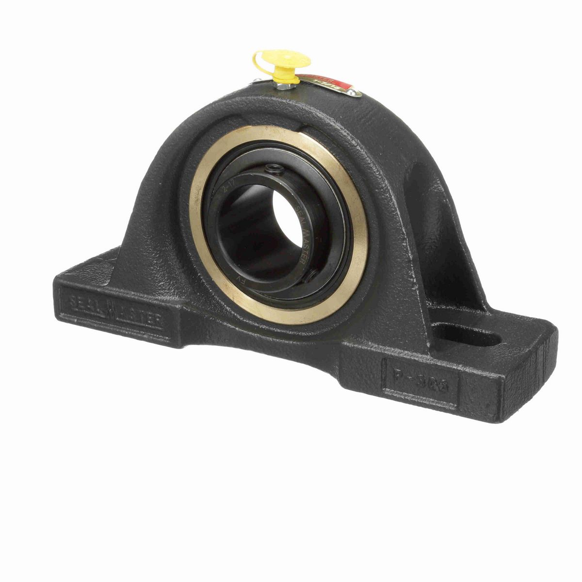 Sealmaster Mounted Cast Iron Two Bolt Pillow Block Ball Bearing - 52100 Bearing Steel, Black Oxided - Setscrew Lock - EMP-23