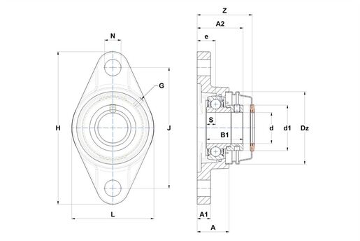 Фланцевый подшипниковый узел SNR ESFL203T20CCE