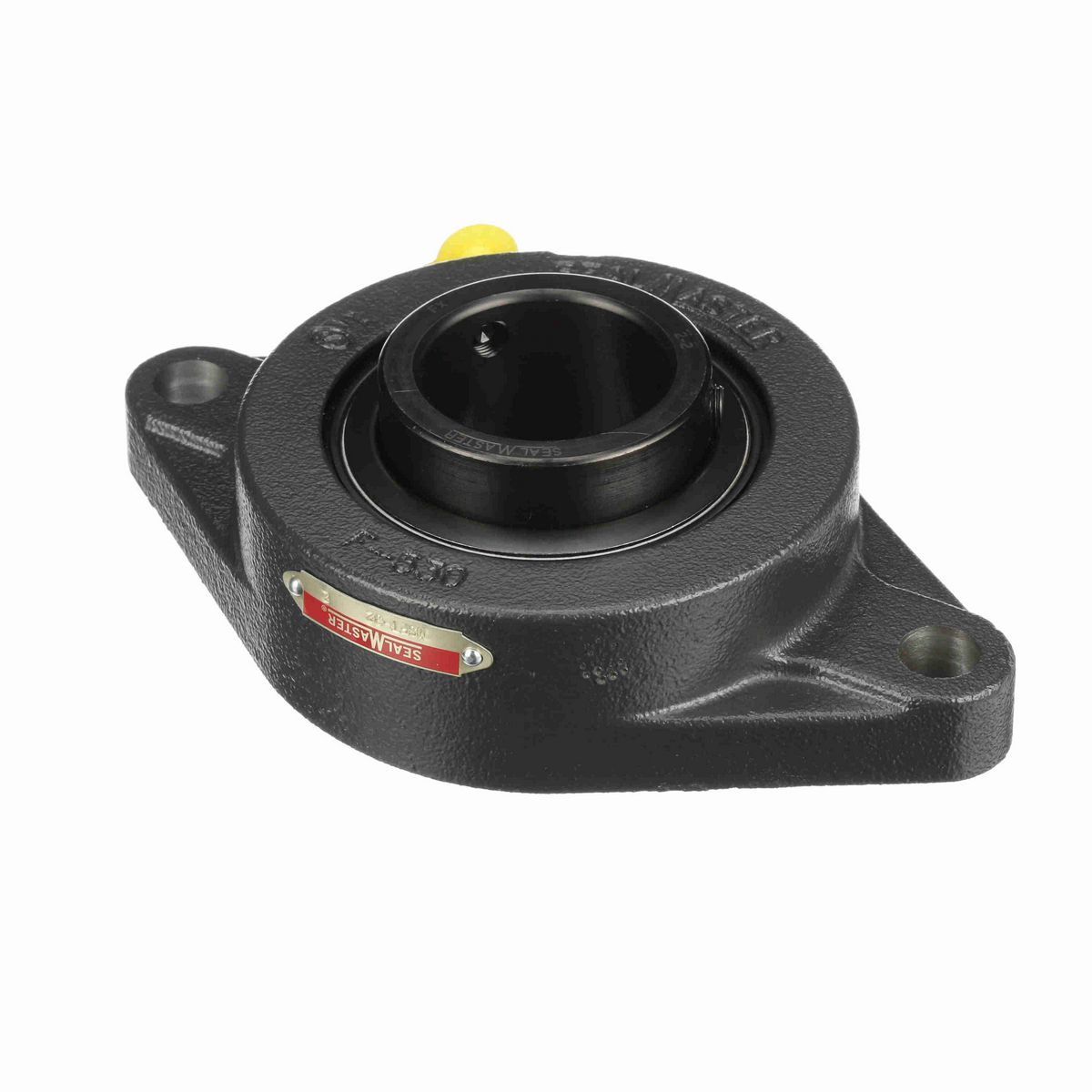 Sealmaster Mounted Cast Iron Two Bolt Flange Ball Bearing - 52100 Bearing Steel, Black Oxided - Setscrew Lock - MSFT-32
