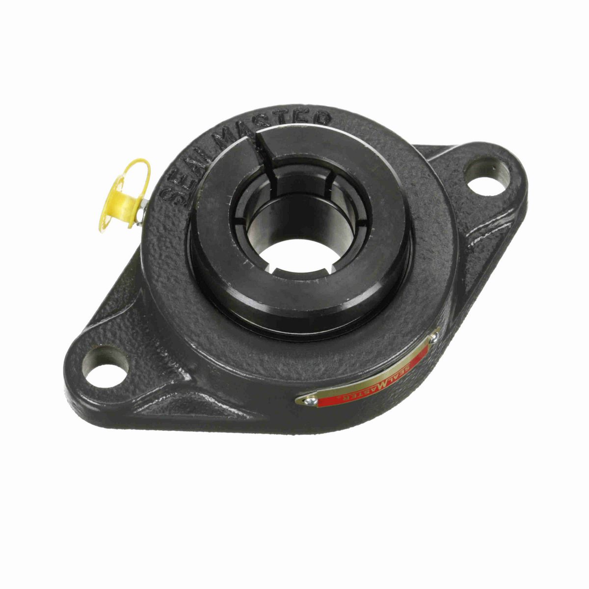 Sealmaster Mounted Cast Iron Two Bolt Flange Ball Bearing - 52100 Bearing Steel, Black Oxided - Concentric Lock - Air Handling Housing Fit, Noise Tested - SFT-20T CXU