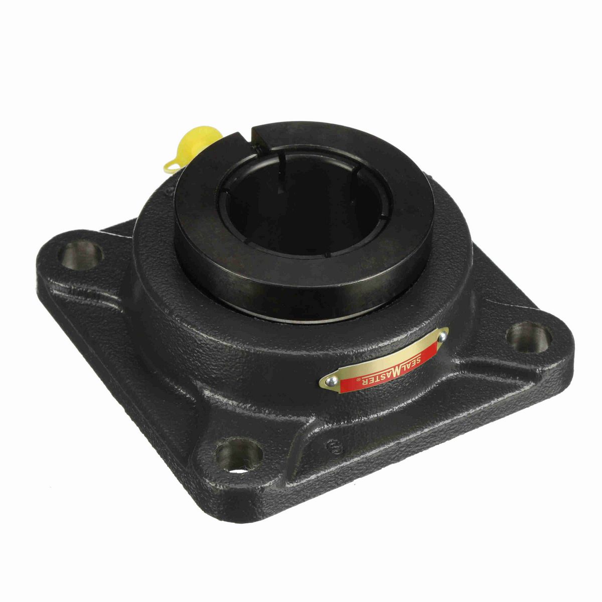 Sealmaster Mounted Cast Iron Four Bolt Flange Ball Bearing - 52100 Bearing Steel, Black Oxided - Concentric Lock - Air Handling Housing Fit, Noise Tested - SF-31T CXU