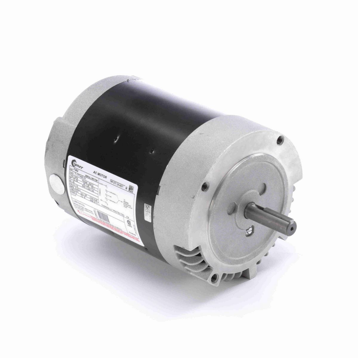 Century Ventilation Motor, 1/3-.09 HP, 1 Ph, 60 Hz, 115 V, 1800 RPM, J56CZ Frame, DP - F262