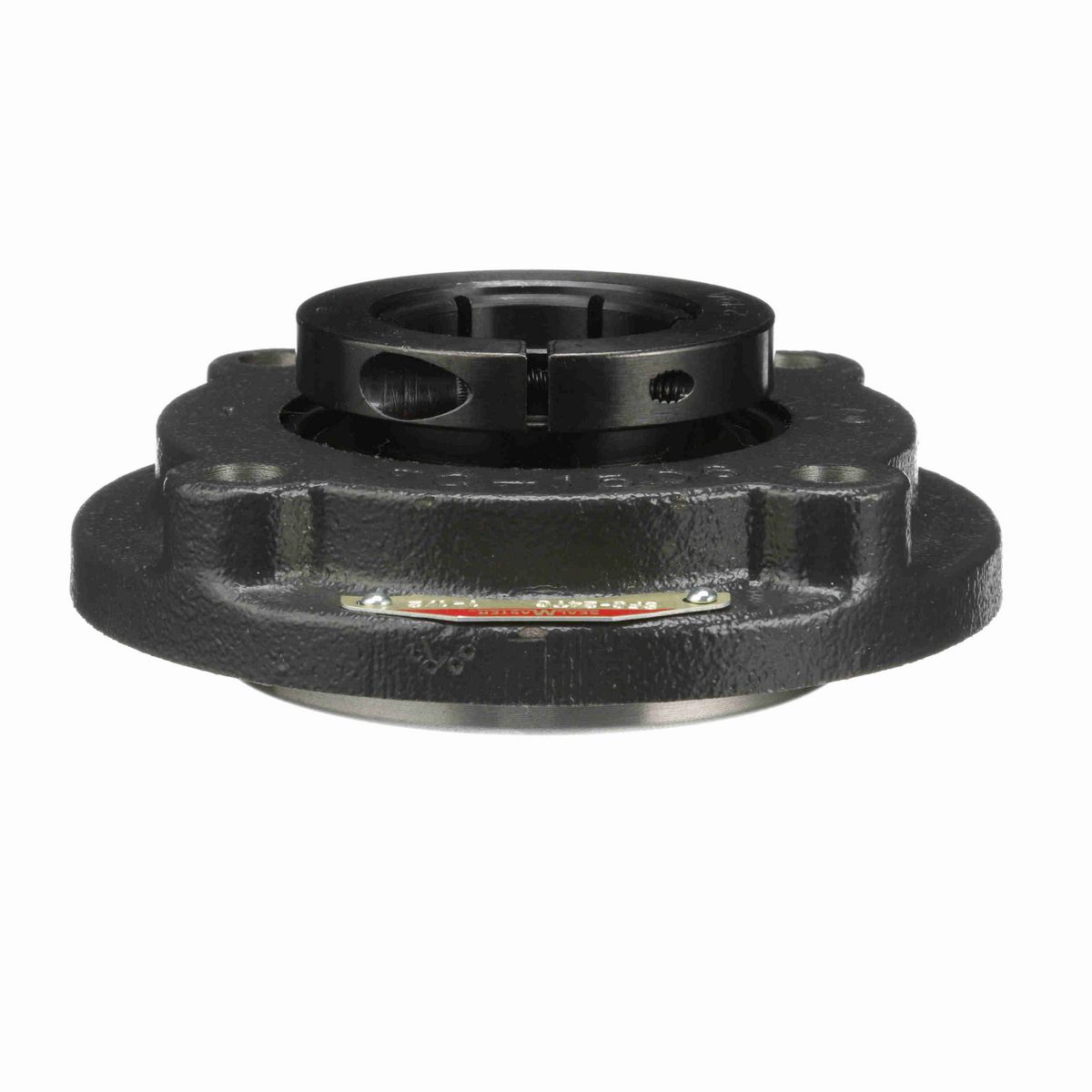 Sealmaster Mounted Cast Iron Flange Cartridge Ball Bearing - 52100 Bearing Steel, Black Oxided - Concentric Lock - SFC-24TC