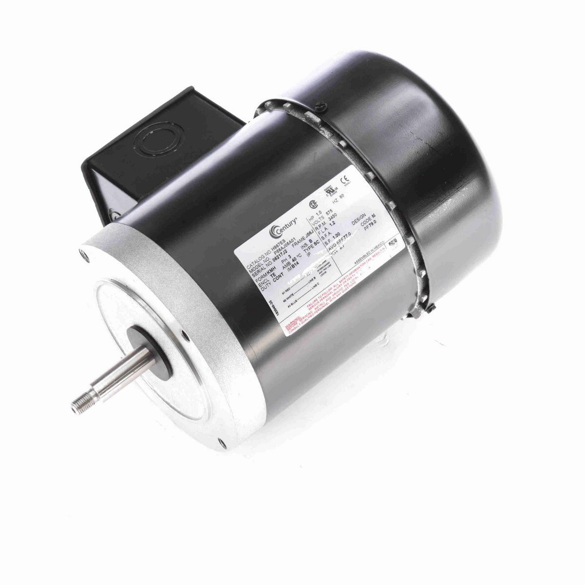 Century General Purpose Pump Motor, 1.0 HP, 3 Ph, 60 Hz, 575 V, 3600 RPM, J56J Frame, TEFC - H967ES