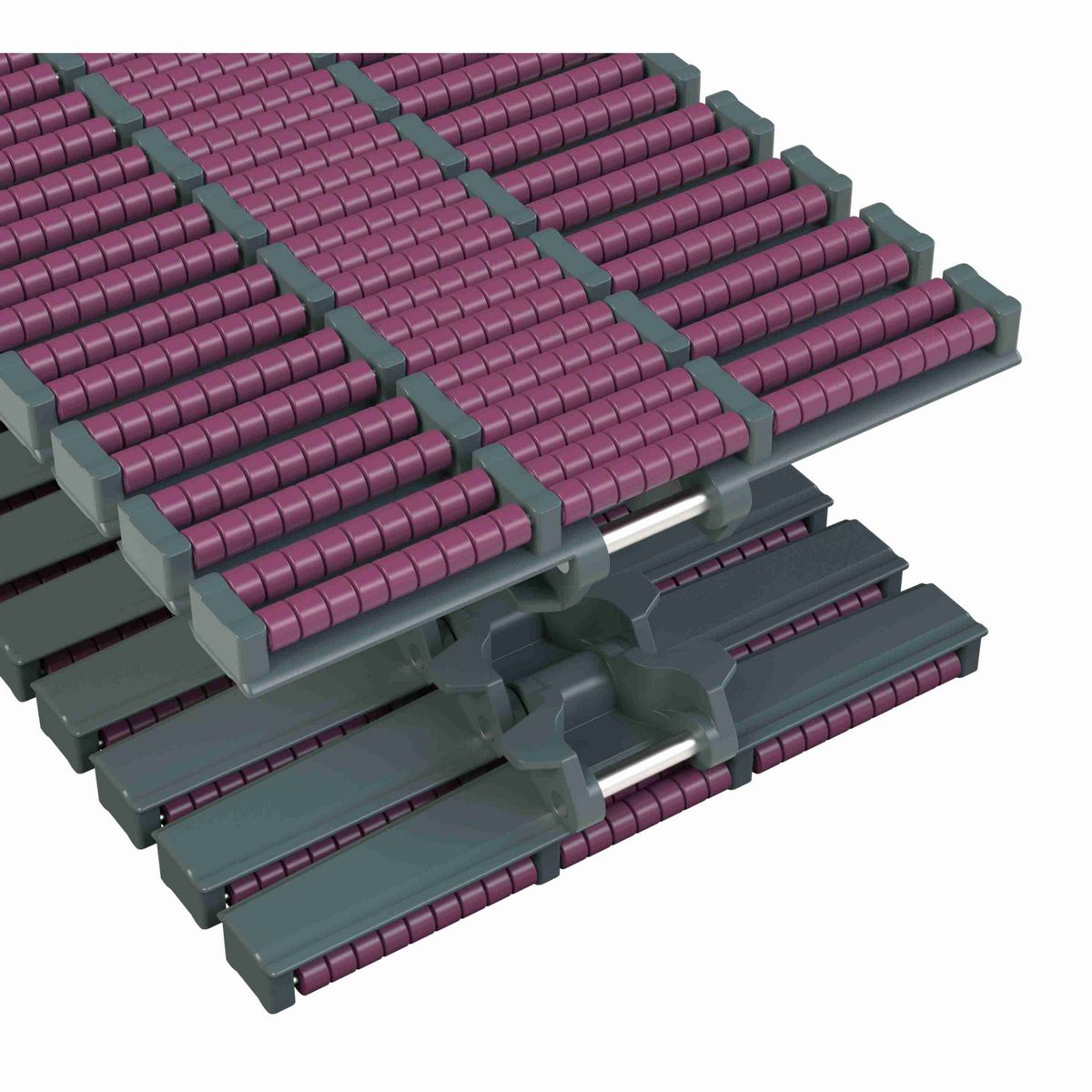 Rexnord HDF LBP Side-flexing Low Backline Pressure, Material: Internally Lubricated Polyacetal (Grey), Width: 10in, Pitch: 1.5in - 752.89.19