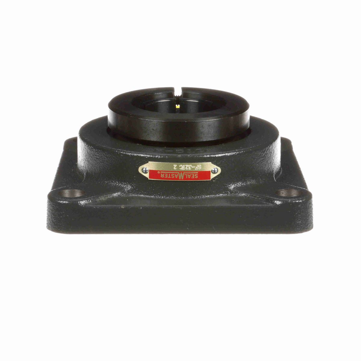 Sealmaster Mounted Cast Iron Four Bolt Flange Ball Bearing - 52100 Bearing Steel, Black Oxided - Concentric Lock - SF-32TC