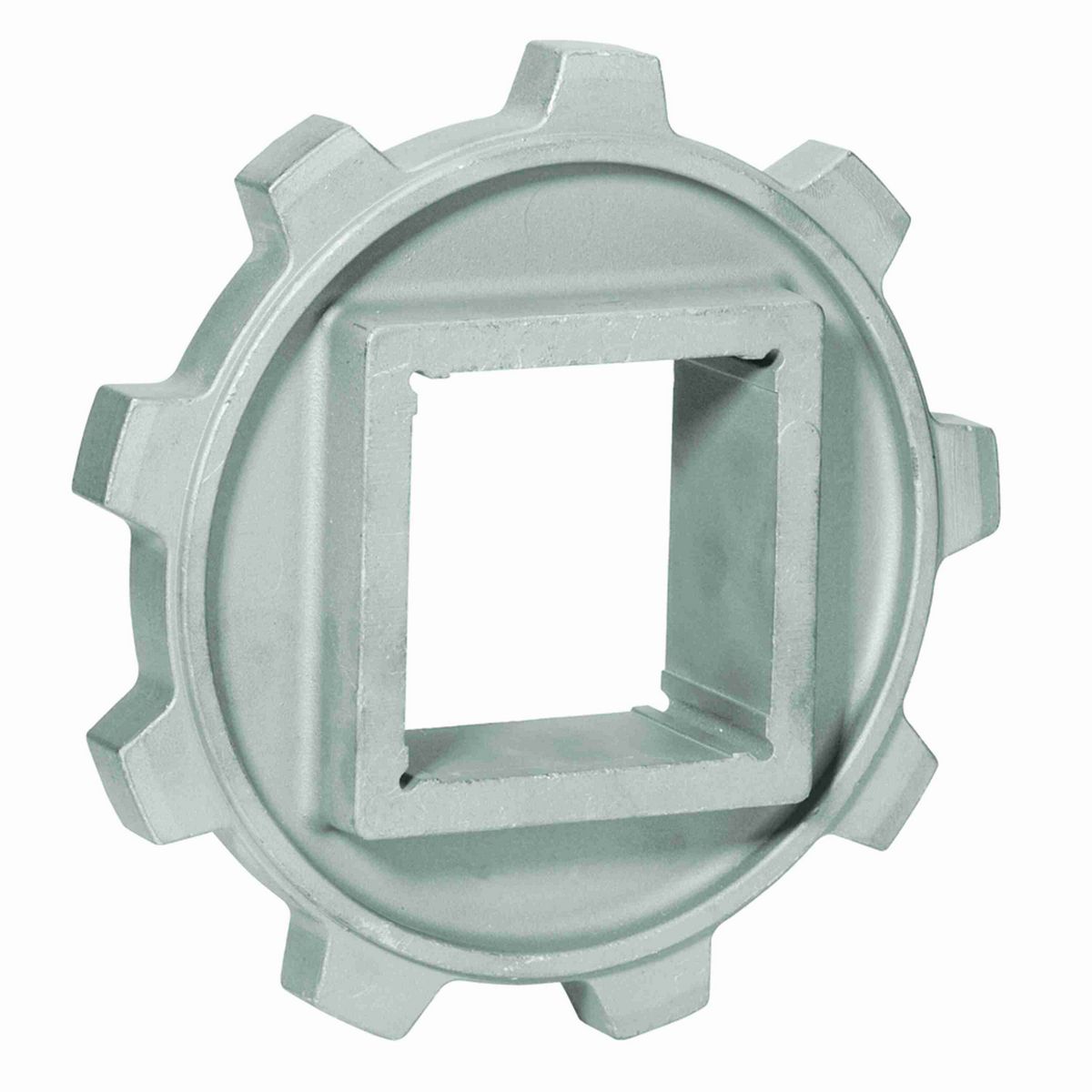 Rexnord 5990 Series Solid One Piece Machined Stainless Steel Sprocket with 9 Teeth and a 2-1/2in Square Bore - 114-3924-3