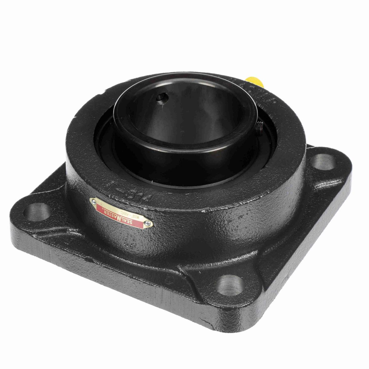 Sealmaster Mounted Cast Iron Four Bolt Flange Ball Bearing - 52100 Bearing Steel, Black Oxided - Setscrew Lock - MSF-48C