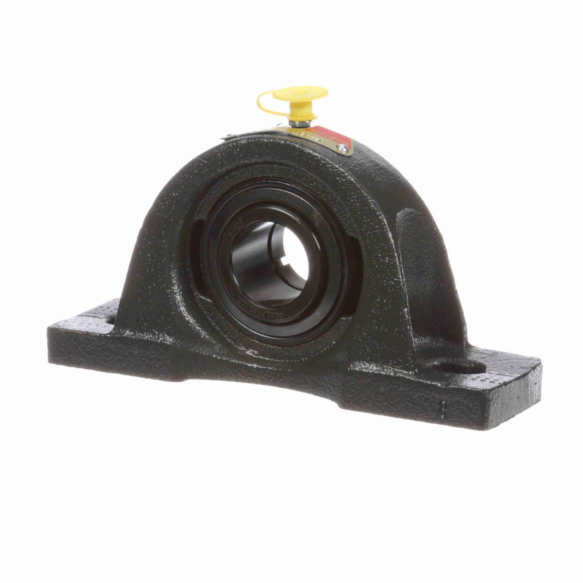 Sealmaster Mounted Cast Iron Two Bolt Pillow Block Ball Bearing - 52100 Bearing Steel, Black Oxided - Concentric Lock - NP-18T