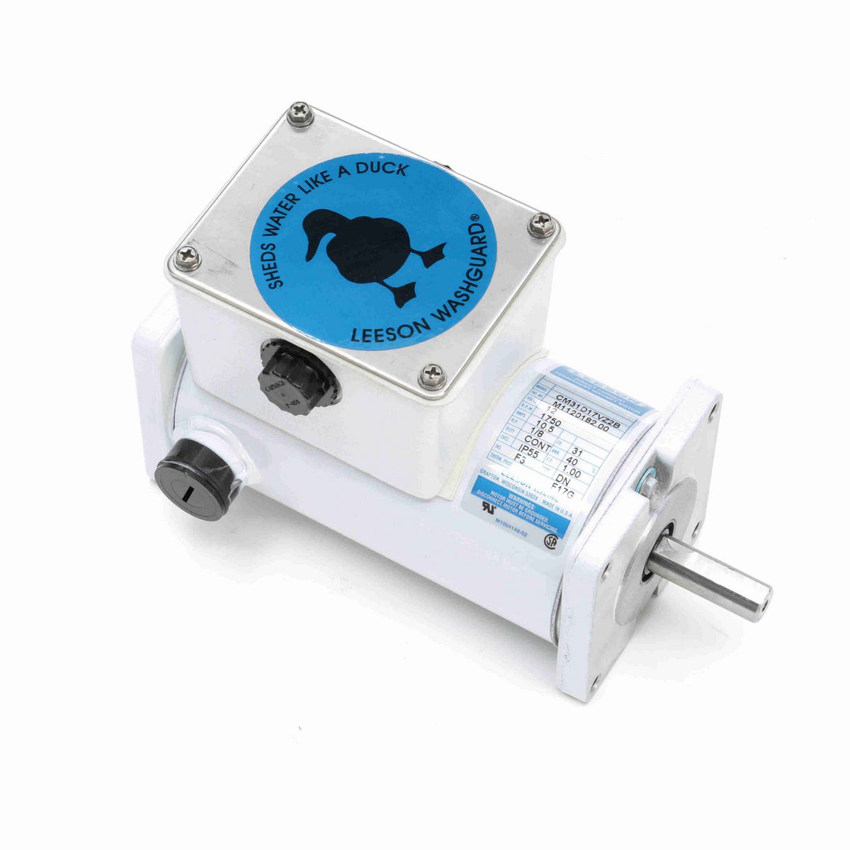 LEESON White Duck™ Sub-Fractional Motor, 0.13 HP, 12 V, 1750 RPM, 31 Frame, TENV - M1120182.00