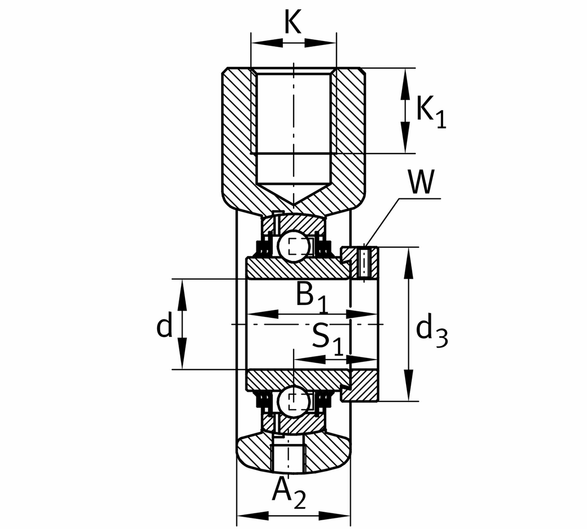 Корпусной узел с закрепляемым подшипником THE30-XL