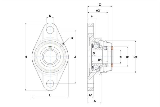 Фланцевый подшипниковый узел SNR ESFL211T04CCE