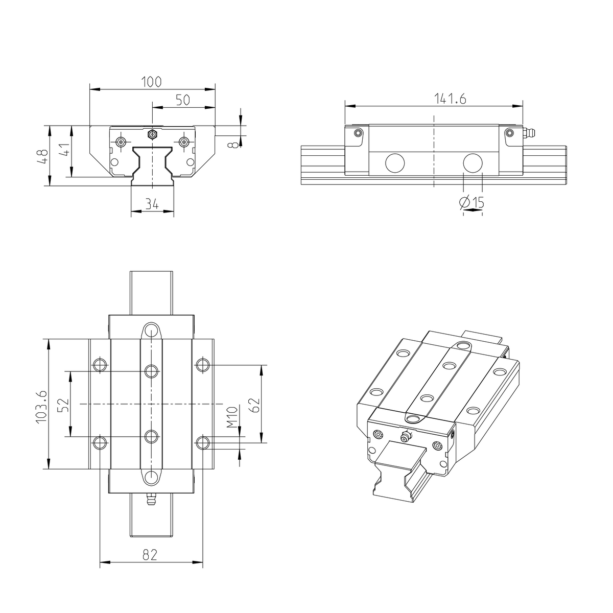 Роликовая каретка устойчивая к коррозии с покрытием Resist CR Bosch Rexroth RWD-035-FLS-C2-H-2 [R18533237X]