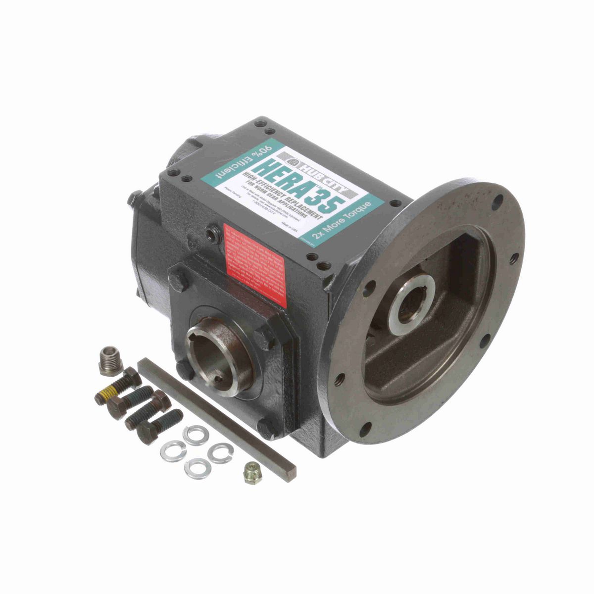 Hub City HERA Gear Reducer HERA Cast Iron Helical-Hypoid Reducer - HERA35ES 52.50 143TC 1.438