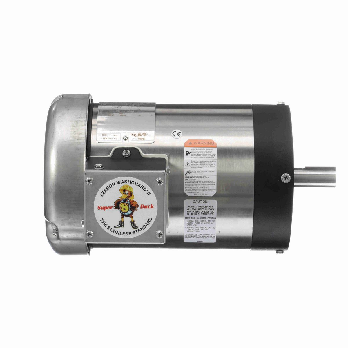LEESON Washguard® ll General Purpose Motor, 1 HP, 3 Ph, 60 Hz, 230/460 V, 1800 RPM, 143TC Frame, TEFC - 122198.00