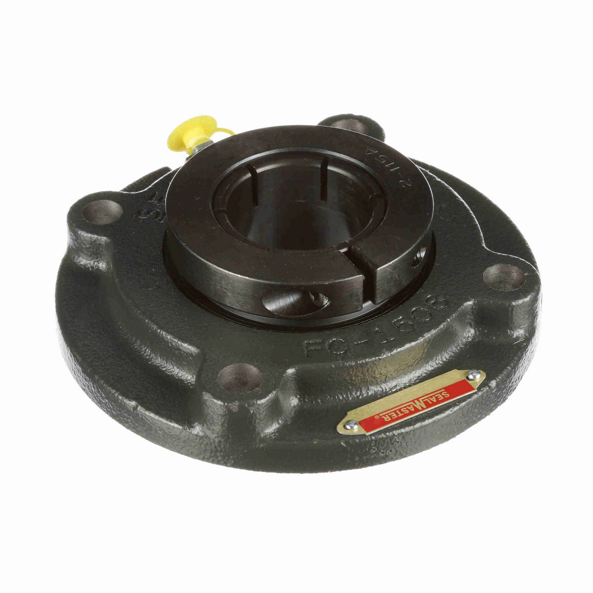 Sealmaster Mounted Cast Iron Flange Cartridge Ball Bearing - 52100 Bearing Steel, Black Oxided - Concentric Lock - MFC-35TC