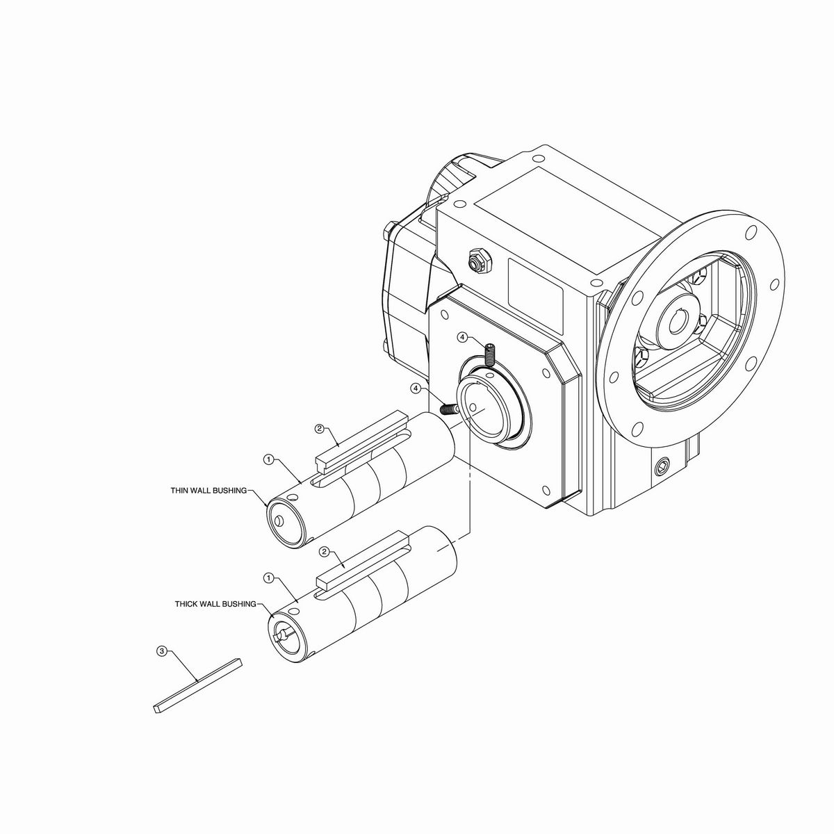 Hub City HERA Gear Reducer HERA Cast Iron Helical-Hypoid Reducer - HERA45 KIT, BUSHING OUTPUT 1.250