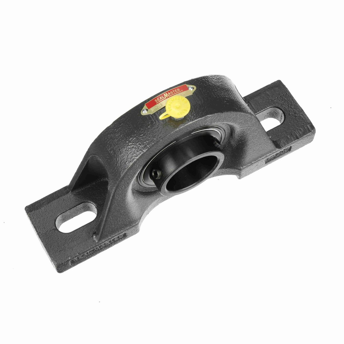 Sealmaster Mounted Cast Iron Two Bolt Pillow Block Ball Bearing - 52100 Bearing Steel, Black Oxided - Setscrew Lock - SP-31