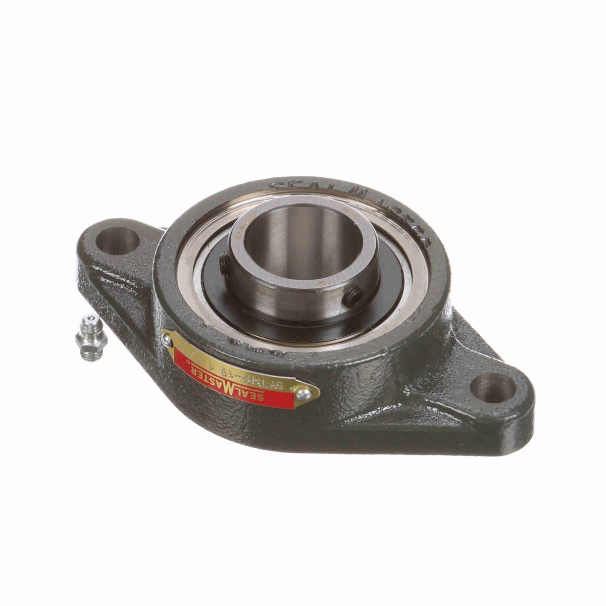 Sealmaster Mounted Cast Iron Two Bolt Flange Ball Bearing - 52100 Bearing Steel, Black Oxided - Setscrew Lock - SFTMH-19