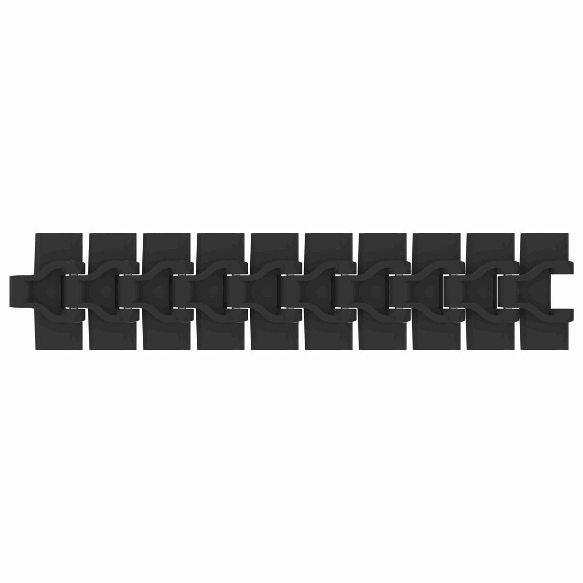 Rexnord 880B Side-flexing Solid Top, Material: Black Melt Resistant, Width: 3.25in, Pitch: 1.5in - 81413121