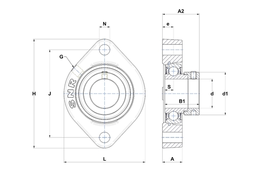 Фланцевый подшипниковый узел SNR ESFD203T04