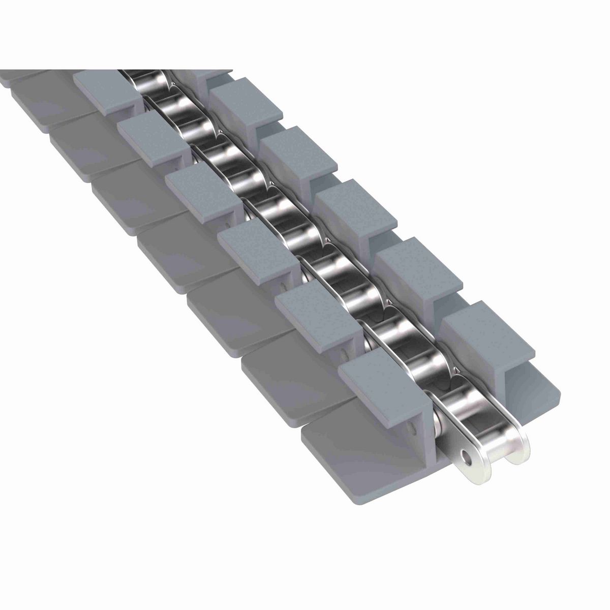 Rexnord 1873TAB Side-flexing Solid Top, Material: Silver Platinum Series, Width: 3.25in, Pitch: 1.5in - 81430842