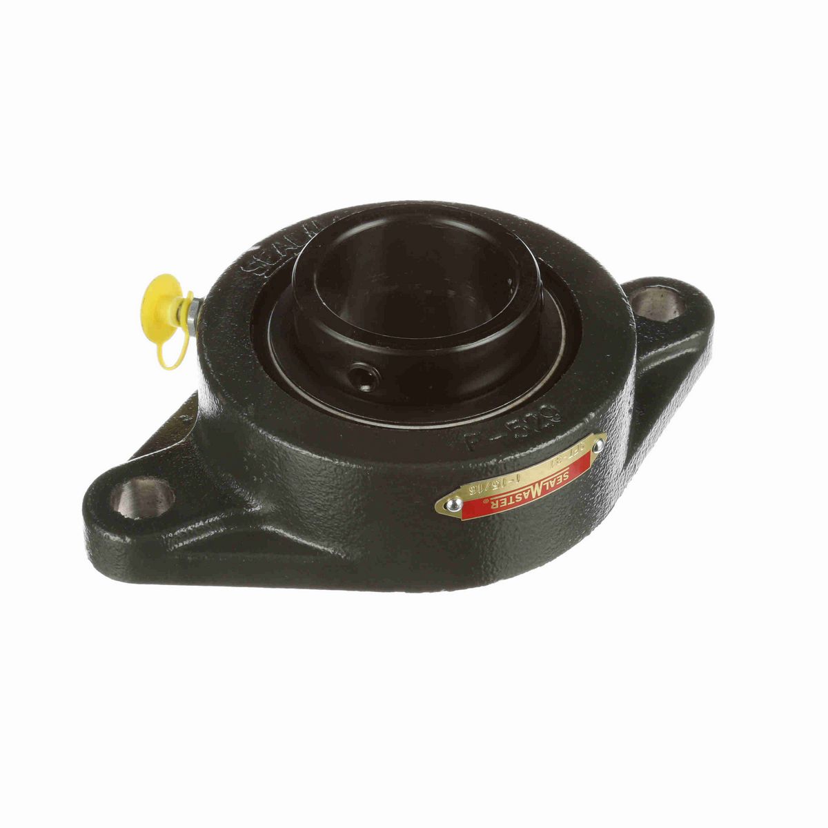 Sealmaster Mounted Cast Iron Two Bolt Flange Ball Bearing - 52100 Bearing Steel, Black Oxided - Setscrew Lock - SFT-31