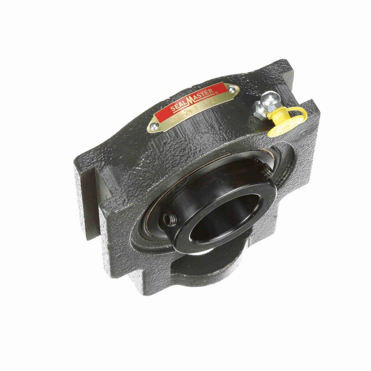 Sealmaster Mounted Cast Iron Wide Slot Take Up Ball Bearing - 52100 Bearing Steel, Black Oxided - Setscrew Lock - MST-24