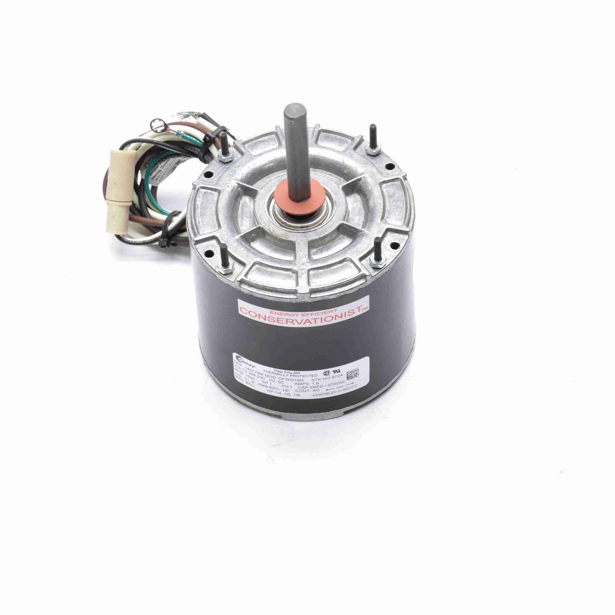 Century MULTIFIT® Condenser Fan Motor, 1/4-1/5-1/6 HP, 1 Ph, 60 Hz, 208-230 V, 1625 RPM, 1 Speed, 42 Frame, TEAO - 9724