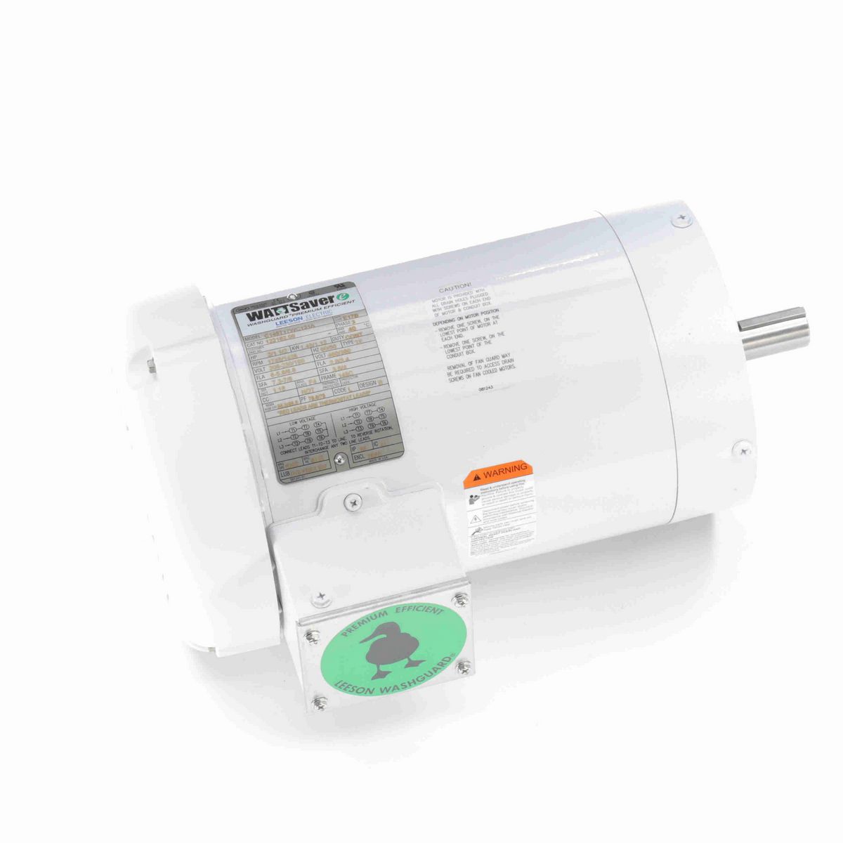 LEESON White Duck™ General Purpose Motor, 2 & 1.50 HP, 3 Ph, 60 & 50 Hz, 230/460 & 190/380 V, 1800 & 1500 RPM, 145TC Frame, TEFC - 122182.00