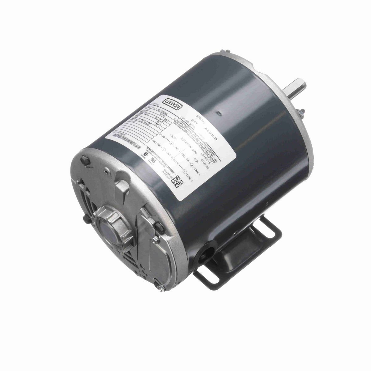 LEESON General Purpose Motor, 0.33 HP, 1 Ph, 60 Hz, 115 V, 1800 RPM, 48 Frame, DP - S006