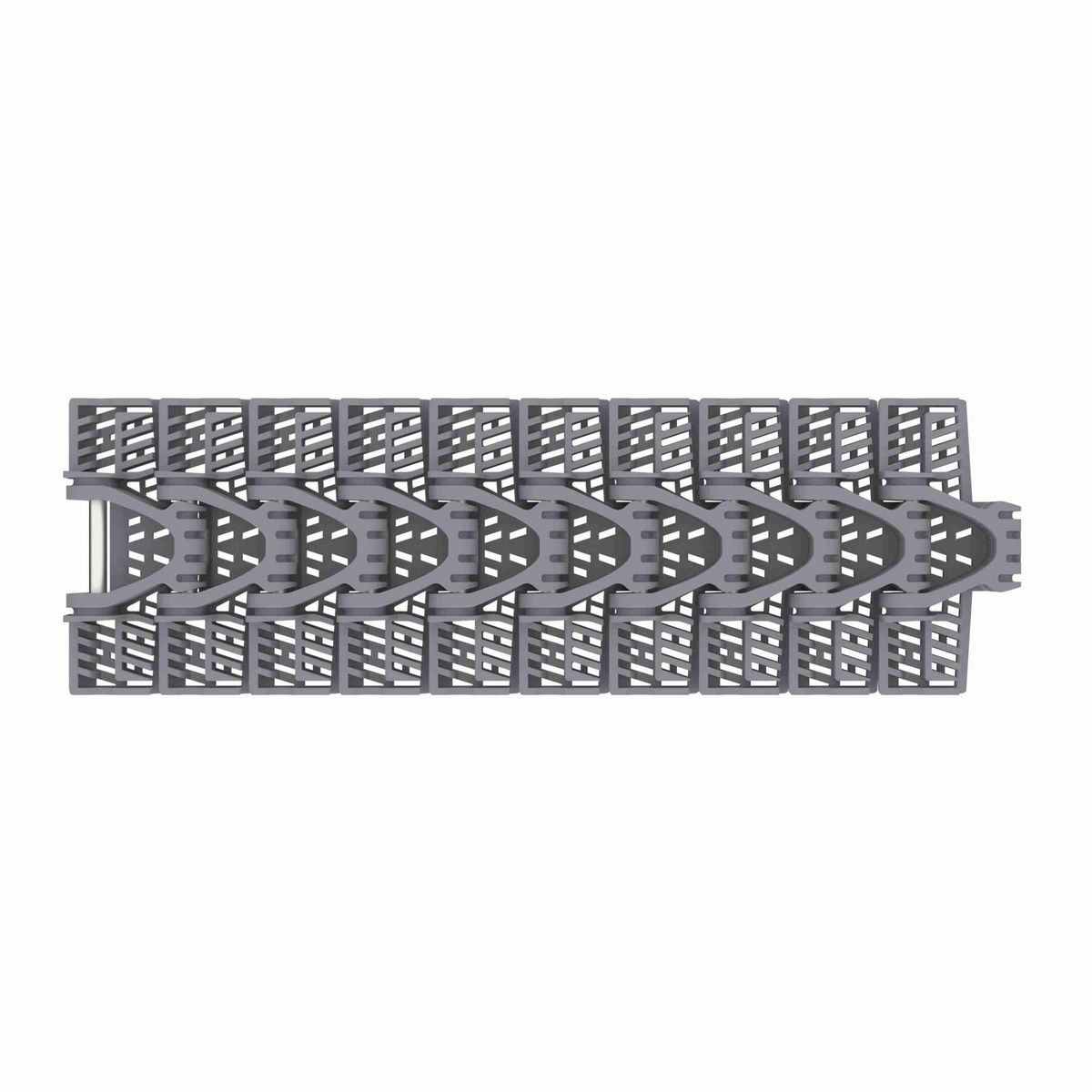 Rexnord 1040FGM Side-flexing Flush Grid, Material: Silver Platinum Series™ X, Width: 3.3in, Pitch: 1in - 10604586
