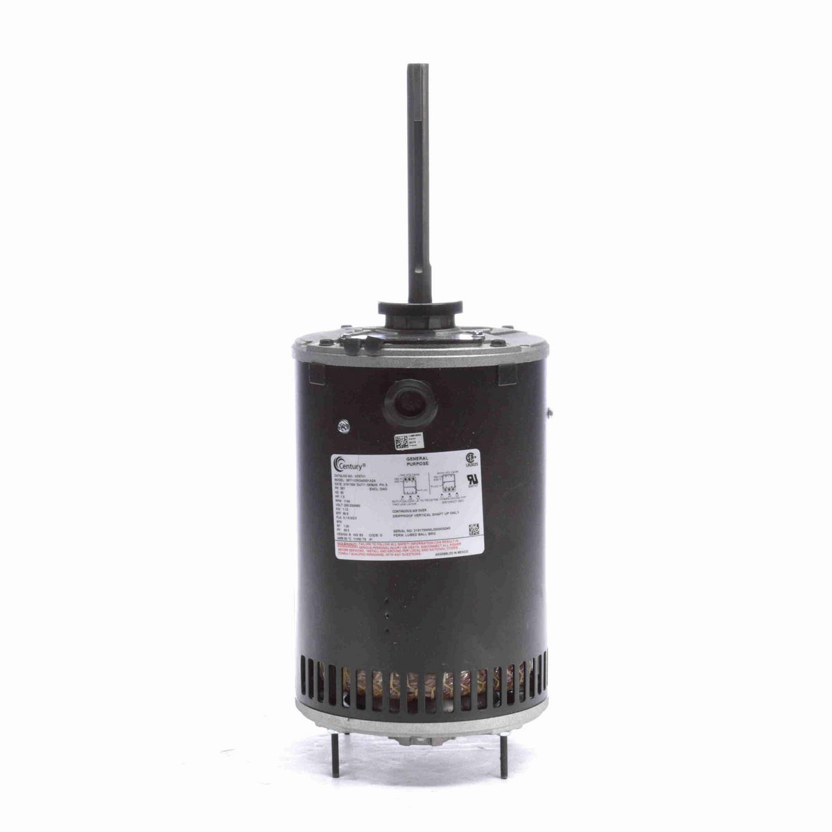 Century Condenser Fan Motor, 1.50 HP, 3 Ph, 60 Hz, 230/460 V, 1200 RPM, 56Y Frame, OPAO - H767V1