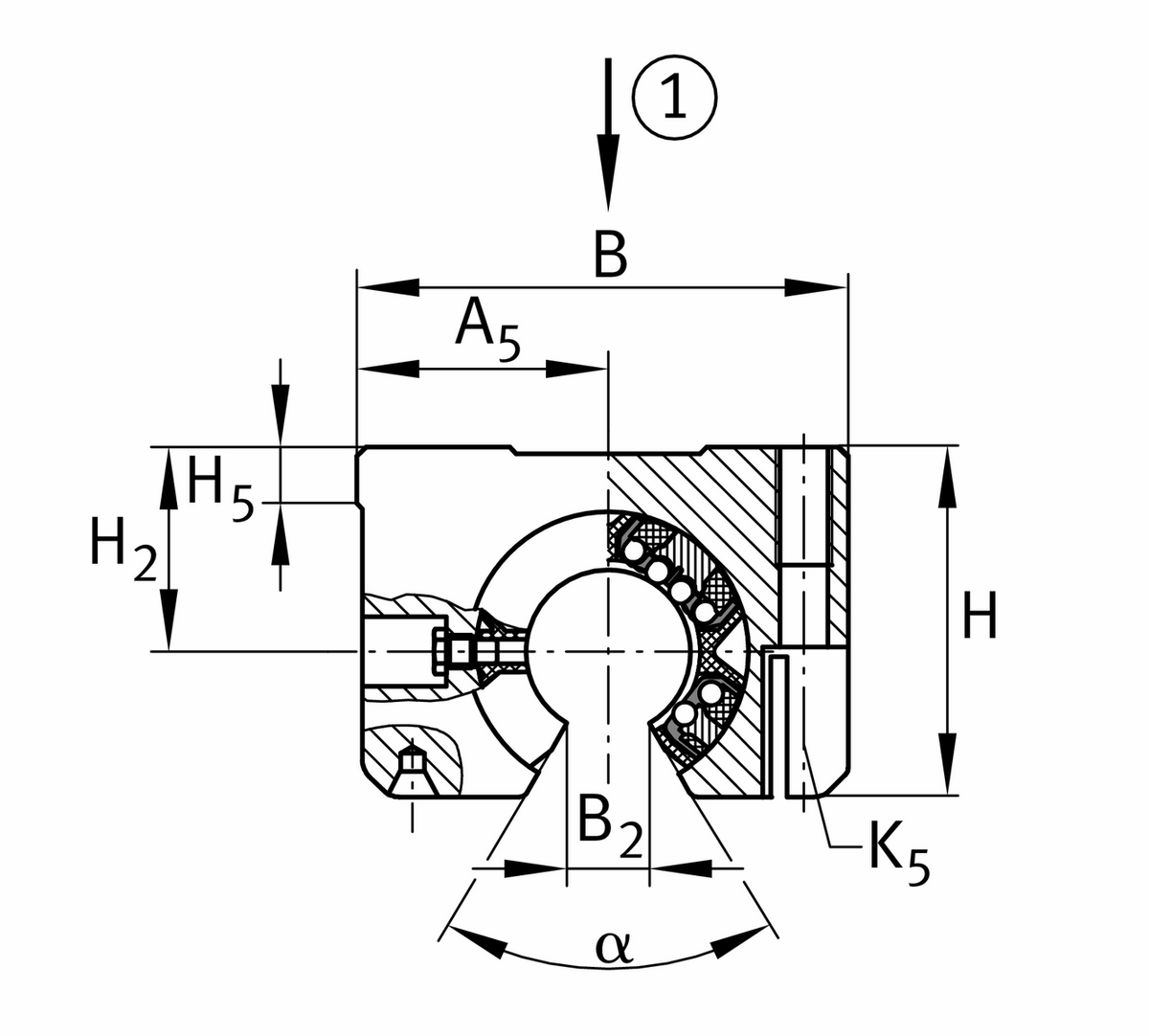 Узел с шарикоподшипником для линейного перемещения INA KTSOS25-PP-AS