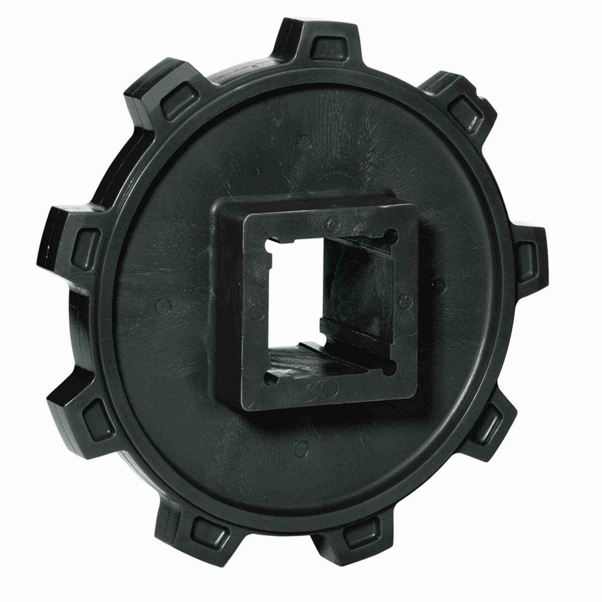 Rexnord 5990 Series Solid One Piece Molded Polyethylene Sprocket with 9 Teeth and a 2in Square Bore - 114-1129-1
